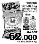 Promo Harga Topi Koki Beras Setra Ramos 5 kg - Giant