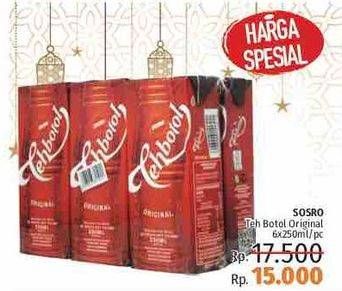 Promo Harga SOSRO Teh Botol Original per 6 pcs 250 ml - LotteMart