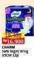 Promo Harga Charm Safe Night Wing 35cm 12 pcs - Alfamart