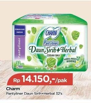 Promo Harga Charm Pantyliner Daun Sirih + Herbal 32 pcs - TIP TOP