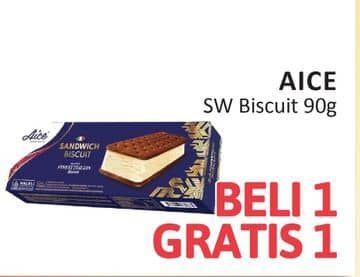 Promo Harga Aice Ice Cream Sandwich Biscuit 90 ml - Alfamidi