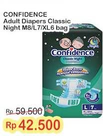 Promo Harga Confidence Adult Diapers Classic Night L7, M8, XL6 6 pcs - Indomaret
