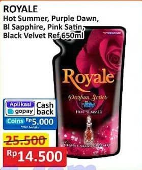 Promo Harga So Klin Royale Parfum Collection Hot Summer, Purple Dawn, Black Velvet, Blue Sapphire, Pink Satin 650 ml - Alfamart