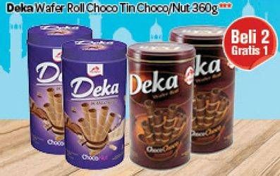 Promo Harga DUA KELINCI Deka Wafer Roll Choco, Choco Nut 360 gr - Carrefour