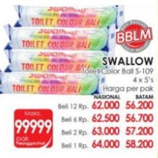 Promo Harga SWALLOW Naphthalene Toilet Colour Ball S-109 5 pcs - Indomaret
