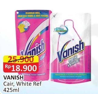 Promo Harga VANISH Penghilang Noda Cair Pink, White 425 ml - Alfamart