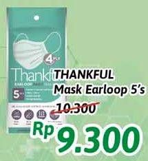 Promo Harga THANKFUL Earloop Daily Mask 5 pcs - Alfamidi