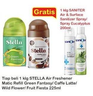 Promo Harga Stella Matic Refill Green Fantasy, Caffee Latte, Wild Flower, Fruit Fiesta 225 ml - Indomaret