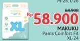 Promo Harga Makuku Comfort Fit Diapers Pants XL24 24 pcs - Alfamidi