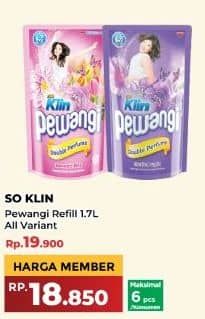 Promo Harga So Klin Pewangi All Variants 1800 ml - Yogya