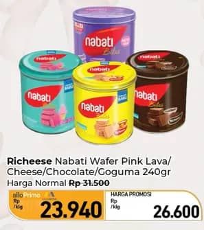 Promo Harga Nabati Bites Pink Lava, Richeese, Richoco, Goguma 240 gr - Carrefour