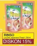 Promo Harga RINSO Liquid Detergent Japanese Peach 750 ml - Yogya