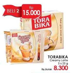 Promo Harga Torabika Creamy Latte per 5 sachet 25 gr - LotteMart