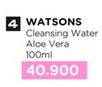Promo Harga Watsons Cleansing Water Fresh Soft Aloe 100 ml - Watsons