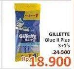 Promo Harga GILLETTE Blue II Plus 4 pcs - Alfamidi
