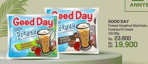 Promo Harga Good Day Coffee Freeze Cookies N Cream, Hazelnut Macchiato per 10 sachet 30 gr - LotteMart