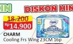 Promo Harga Charm Extra Comfort Cooling Fresh Wing 23cm 16 pcs - Alfamart