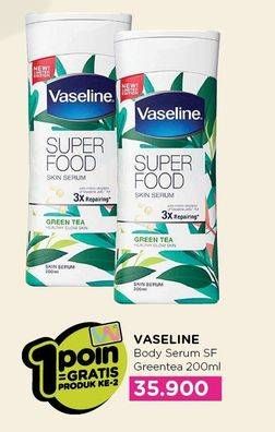 Promo Harga VASELINE Super Food Skin Serum Green Tea 200 ml - Watsons