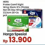 Promo Harga Hers Protex Comfort Night/Naturals Daun Sirih  - Indomaret