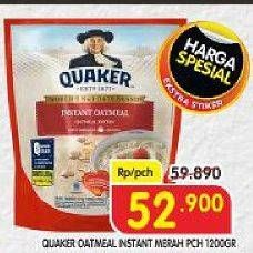 Promo Harga QUAKER Oatmeal Instant 1200 gr - Superindo