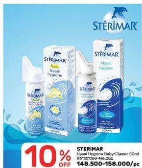 Promo Harga STERIMAR Nasal Hygiene Classic, Baby 50 ml - Guardian