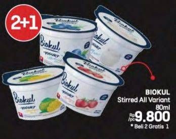 Promo Harga Biokul Stir Yogurt All Variants 80 gr - LotteMart