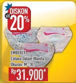 Promo Harga EMBERLLY Celana Dalam Wanita M, L, XL  - Hypermart
