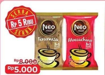 Promo Harga Neo Coffee 3 in 1 Instant Coffee Moccachino, Caramel Machiato per 10 pcs 20 gr - Alfamart