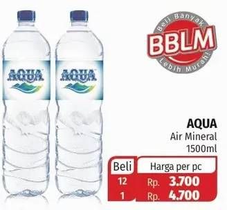 Promo Harga AQUA Air Mineral 1500 ml - Lotte Grosir