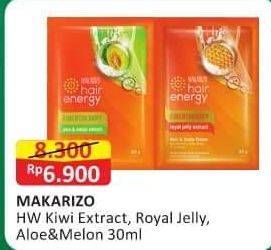 Promo Harga MAKARIZO Hair Energy Fibertherapy Hair & Scalp Creambath Kiwi, Royal Jelly, Aloe Melon 30 gr - Alfamart