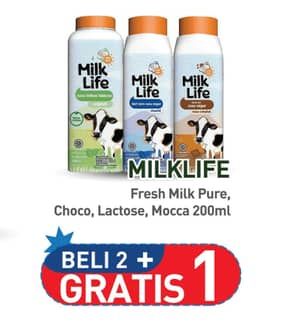 Promo Harga Milk Life Fresh Milk Murni, Cokelat, Bebas Laktosa, Mocha, Bebas Laktosa Mocha 200 ml - Hypermart