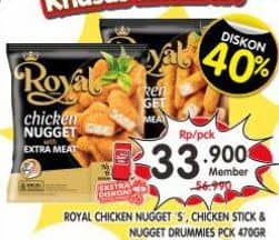 Promo Harga Belfoods Royal Nugget Chicken Nugget S, Chicken Nugget Stick, Chicken Nugget Drummies 500 gr - Superindo