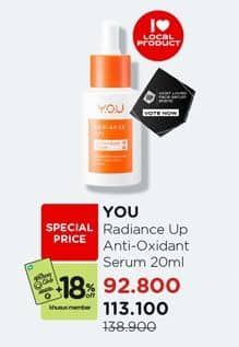 YOU Radiance Up Anti-Oxidant Serum 20 ml Diskon 18%, Harga Promo Rp113.100, Harga Normal Rp138.900, Member Rp92.800
Watsons Club +Diskon 18% Khusus Member, Khusus Member