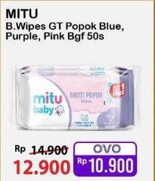 Promo Harga Mitu Baby Wipes Ganti Popok Pink Sweet Rose, Blue Charming Lily, Purple Playful Fressia 50 pcs - Alfamart