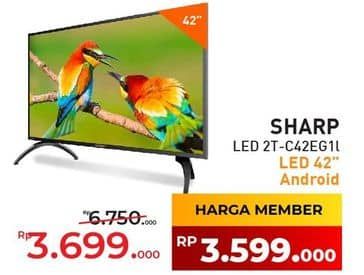 Promo Harga Sharp 2T-C42EG1I-SB DHR GTV  - Yogya