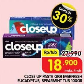 Promo Harga Close Up Pasta Gigi Everfresh Eucalyptus, Everfresh Spearmint 100 gr - Superindo