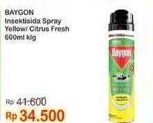 Promo Harga BAYGON Insektisida Spray Yellow Fresh Scent, Citrus Fresh 600 ml - Indomaret