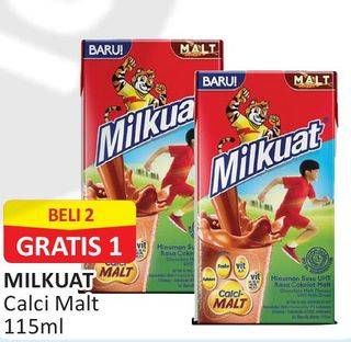Promo Harga MILKUAT Susu UHT Cokelat Malt 115 ml - Alfamart