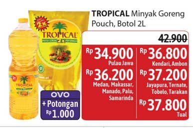 Promo Harga Tropical Minyak Goreng 2000 ml - Alfamidi