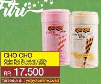 Promo Harga Cho Cho Wafer Roll Strawberry, Chocolate 260 gr - Yogya