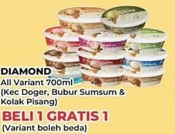 Promo Harga Diamond Ice Cream Kecuali Es Doger, Kecuali Bubur Sumsum, Kecuali Kolak Pisang 700 ml - Yogya