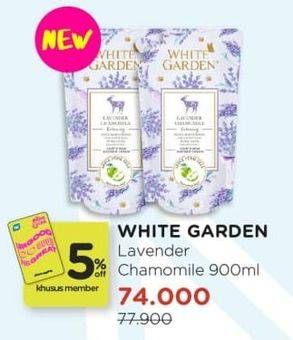 Promo Harga WHITE GARDEN Shower Cream Lavender Chamomile 900 ml - Watsons