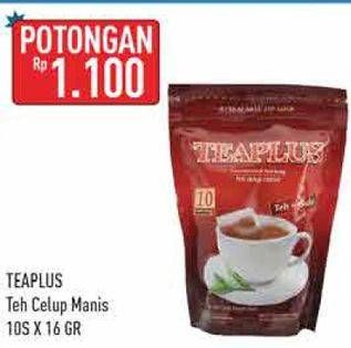 Promo Harga Tea Plus Teh Celup Manis per 10 pcs 16 gr - Hypermart