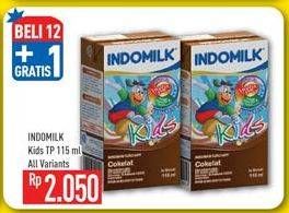 Promo Harga INDOMILK Susu UHT Kids All Variants 115 ml - Hypermart