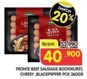 Promo Harga FRONTE Beef Sausage Bockwurst, Cheesy, Blackpepper 360 gr - Superindo