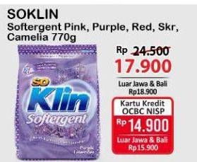 Promo Harga SO KLIN Softergent Cheerful Red, Korean Camellia, Purple Lavender, Rossy Pink, Soft Sakura 770 gr - Alfamart