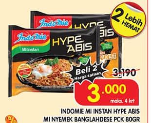 Promo Harga Indomie Hype Abis Nyemek Manglahdes Kari 80 gr - Superindo