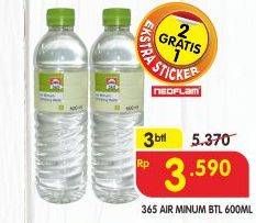 Promo Harga 365 Air Minum per 3 botol 600 ml - Superindo