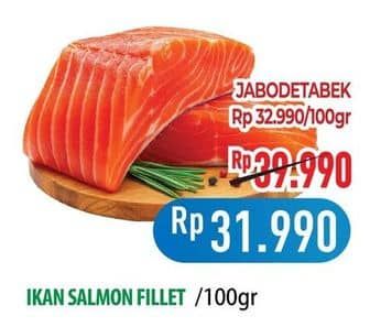 Promo Harga Salmon Fillet per 100 gr - Hypermart