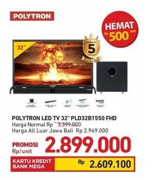 Promo Harga POLYTRON PLD 32B1550 | Cinemax Soundbar 32"  - Carrefour